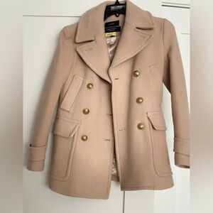 J. Crew beige wool stadium cloth Majesty Peacoat in size 000